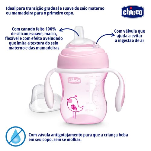 Chicco Vaso Para Bebe Transition Cup 4M+ Rosa