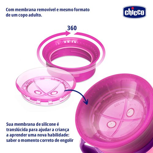 Chicco Vaso Perfect Cup rosa 200ml 12m+